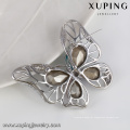 00069 Xuping moda jóias de luxo cor prata borboleta design broche de cristal para as mulheres
